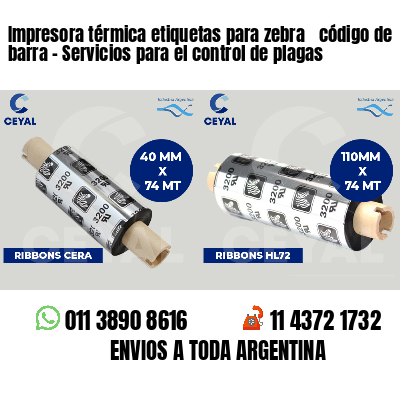 Impresora térmica etiquetas para zebra  código de barra - Servicios para el control de plagas